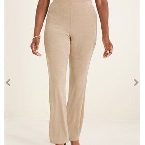Chico's Travelers No Tummy Pant Size 3 (16-18) XL Sonora Sand Slinky Stretch NWT
